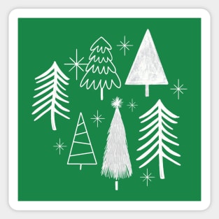 Christmas Tree Evergreen Pine Tree With Snow Sticker